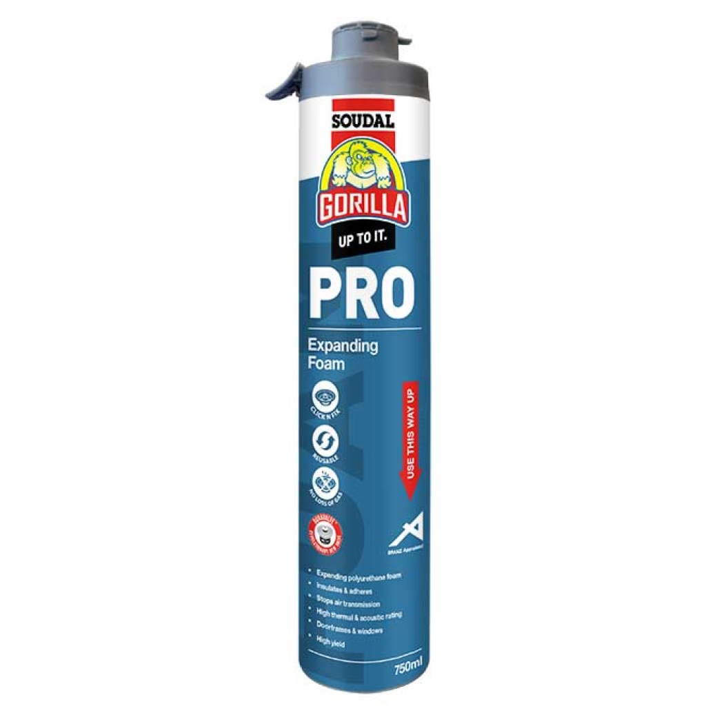 Gorilla Pro Expanding Foam 750ml Click & Fix Trade Products
