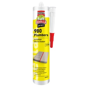 Gorilla 980 Plumbers Silicone Sealant 300ml Translucent