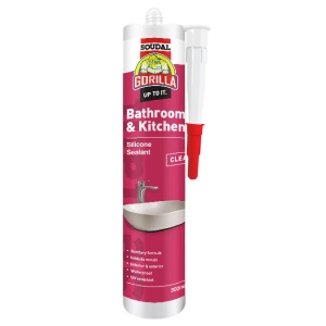 Gorilla Bathroom & Kitchen Silicone Sealant 300ml Clear