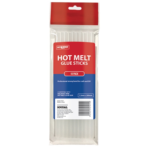Holdfast HotMelt Glue Stick Mini 7.2mm x 200mm 10pk