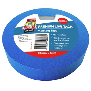 Gorilla Low Tack Masking Tape 15day UV Resistant 24mm x 50mr (Box of 24)