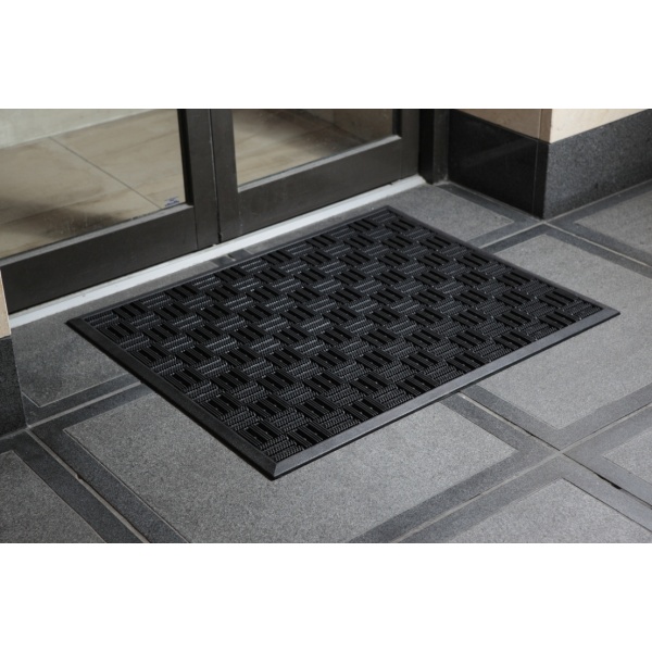 Entrance Mat Texas Rubber Mat 450mm X 750mm (Black)