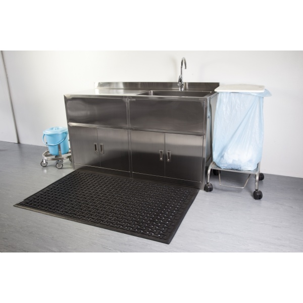 Work Mat Comfort Flow Rubber Mats 8mm 1700mm X 1070mm (Black)