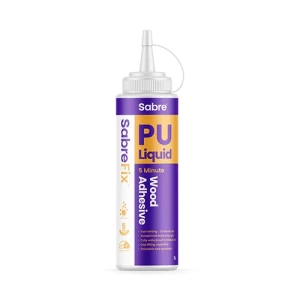SabreFix PU Liquid 5 Minute Wood Adhesive 1L (Box of 6)