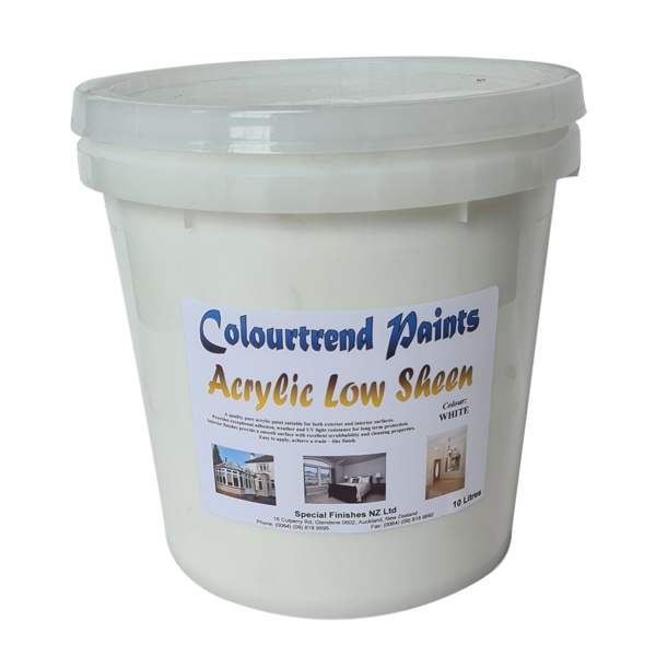 Acrylic Low Sheen Paint interior/Exterior 10L (Light / Mid Tone)