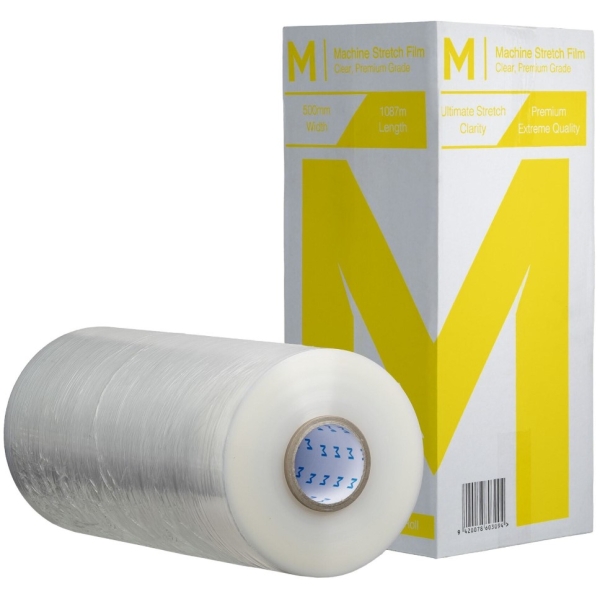 Cast Machine Stretch Film – Clear, 500mm x 1087m x 30mu