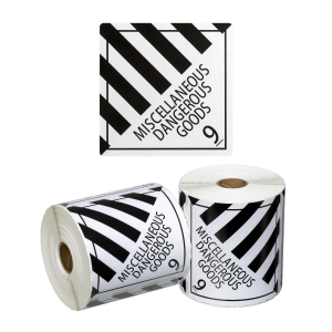 DG Label Miscellaneous Dangerous Goods 9 - White/Black, 99mm x 99mm (500 Labels per roll)