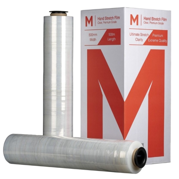 Cast Hand Stretch Film - Clear, 500mm x 500m x 12mu (4 rolls)