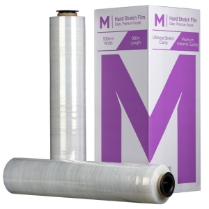 Cast Hand Stretch Film – Clear, 500mm x 300m x 20mu (4 rolls)