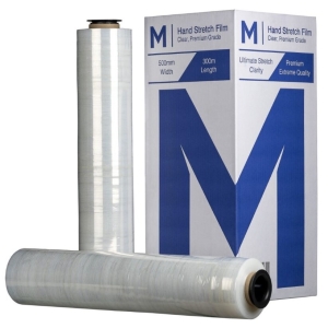 Cast Hand Stretch Film – Clear, 500mm x 300m x 23mu (4 rolls)