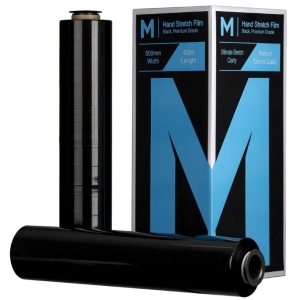 Cast Hand Stretch Film - Black, 500mm x 400m x 15mu (4 rolls)