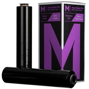Cast Hand Stretch Film - Black, 500mm x 300m x 20mu (4 rolls)
