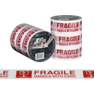 Handle With Care Printed Tape White/Red, 48mm x 100m - 36 rolls Carton