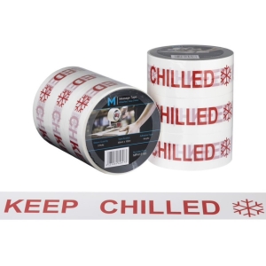 Keep Chilled Printed Tape White/Red, 48mm x 100m - 36 rolls Carton