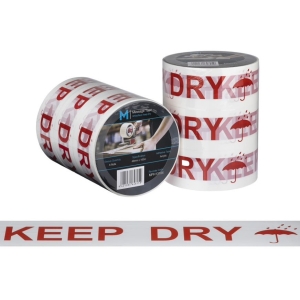 Keep Dry Printed Tape White/Red, 48mm x 100m - 36 rolls Carton