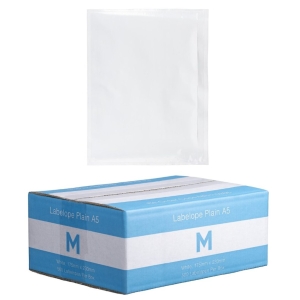 Plastic Labelope Plain A5 - White, 175mm x 230mm (Box of 500)