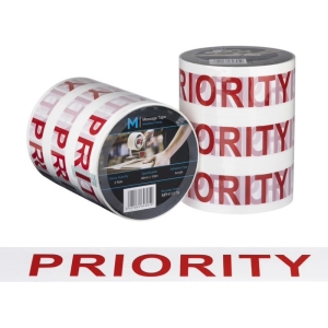 Priority Printed Tape White/Red, 48mm x 100mm - 36 rolls Carton