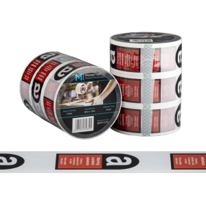 Warning Asbestos Printed Tape White/Red/Black, 48mm x 100m - 36 rolls Carton
