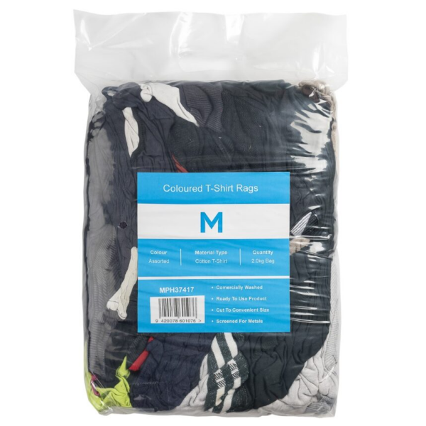 Coloured Cotton T-Shirt Rags 10Kg - Image 2