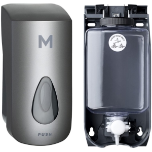 Matthews Liquid Soap Wall Dispenser 1000ml + Empty Cartridge - Silver