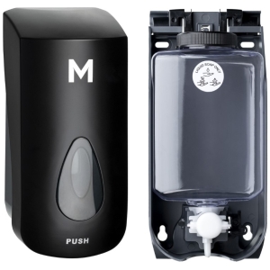 Matthews Liquid Soap Wall Dispenser 1000ml + Empty Cartridge - Black
