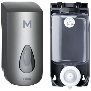 Matthews Foaming Soap Wall Dispenser 1000ml + Empty Cartridge - Silver