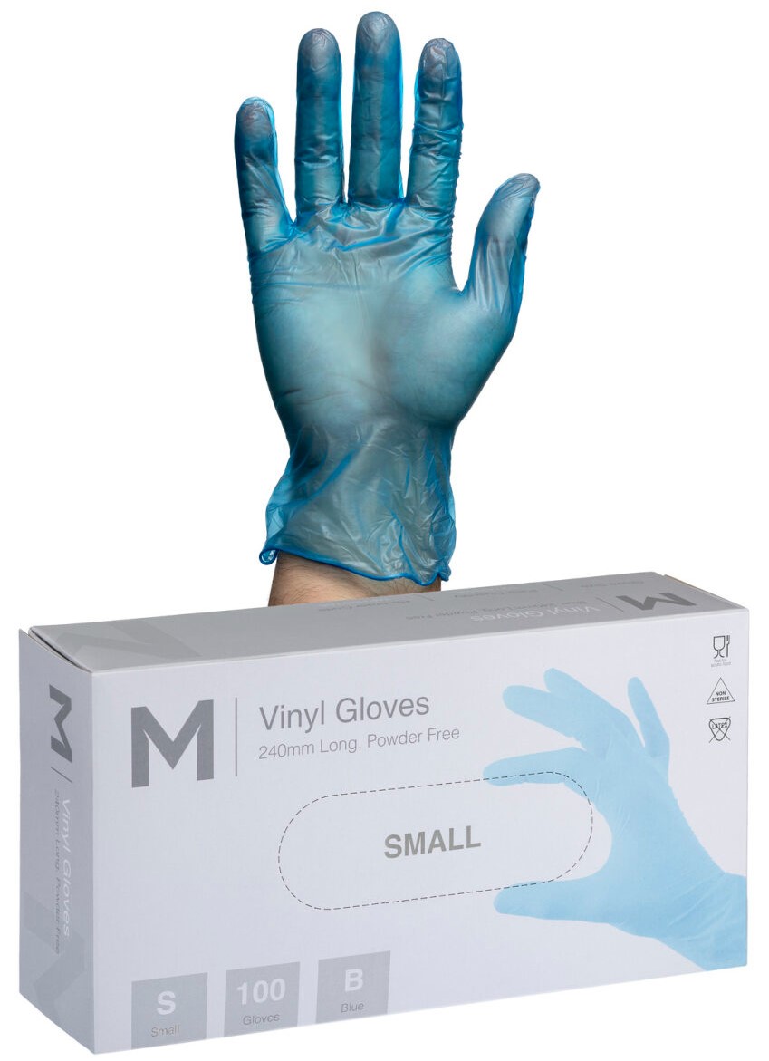 Matthews Vinyl Gloves Powder Free – Blue 5.0g - 10×100 Pack - Small