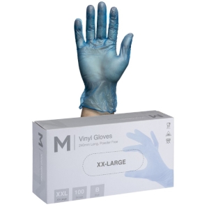 Matthews Vinyl Gloves Powder Free – Blue 5.0g - 1×100 Pack - XX-Large