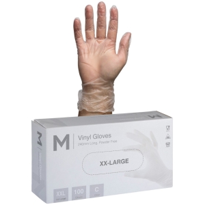 Matthews Vinyl Gloves Powder Free – Clear 5.0g - 10×100 Pack - XXLarge