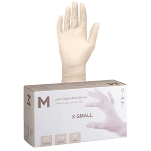 Matthews Latex Examination Gloves Powder Free - White, 240mm Cuff, 6.0g (10x100 Pack) (XS-XL)