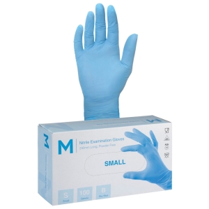 Matthews Nitrile Examination Gloves Powder Free - Blue, 240mm Cuff, 3.0g (1000) (S-2XL)