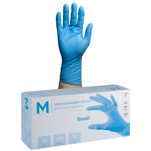 Matthews Nitrile Long Cuff Examination Gloves Powder Free - Blue, 300mm Cuff, 6.0g (1000) (S-2XL)