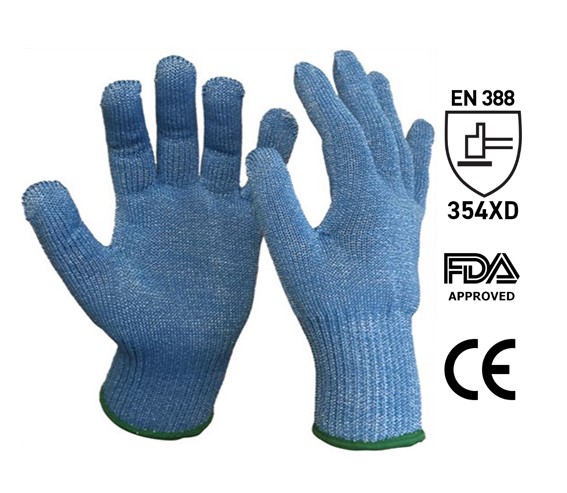 Matthews Processing Cut Resistant Gloves - Blue, (12) *Cut 5 Protection (S-3XL)